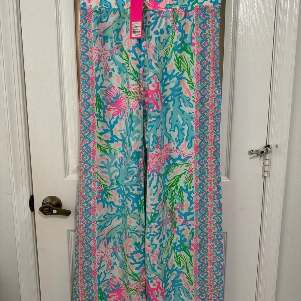 Lilly Pulitzer Bal Harbour Palazzo Pants in Coral Bay - Picture 1 of 2